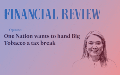 One Nation wants to hand Big Tobacco a tax break