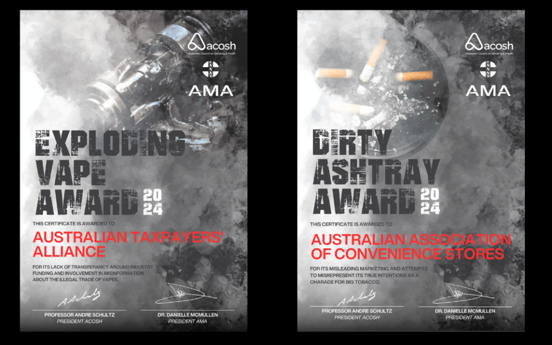 Allies of tobacco industry exposed – Dirty Ashtray and Exploding Vape Awards